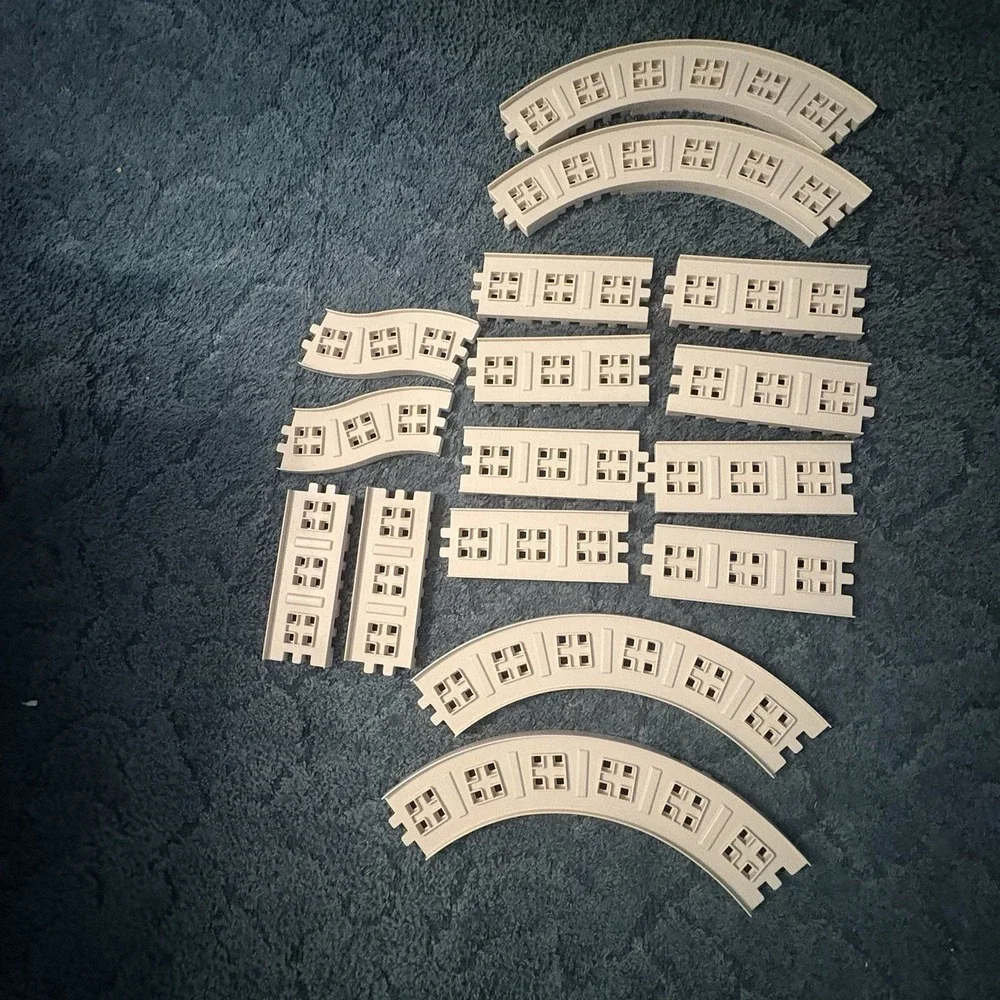 Waffle Blocks Steam Train Replacement Pieces Lot‎ Of 16 Beige Track 19